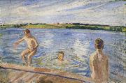 Peter Hansen Boys Bathing Germany oil painting artist
